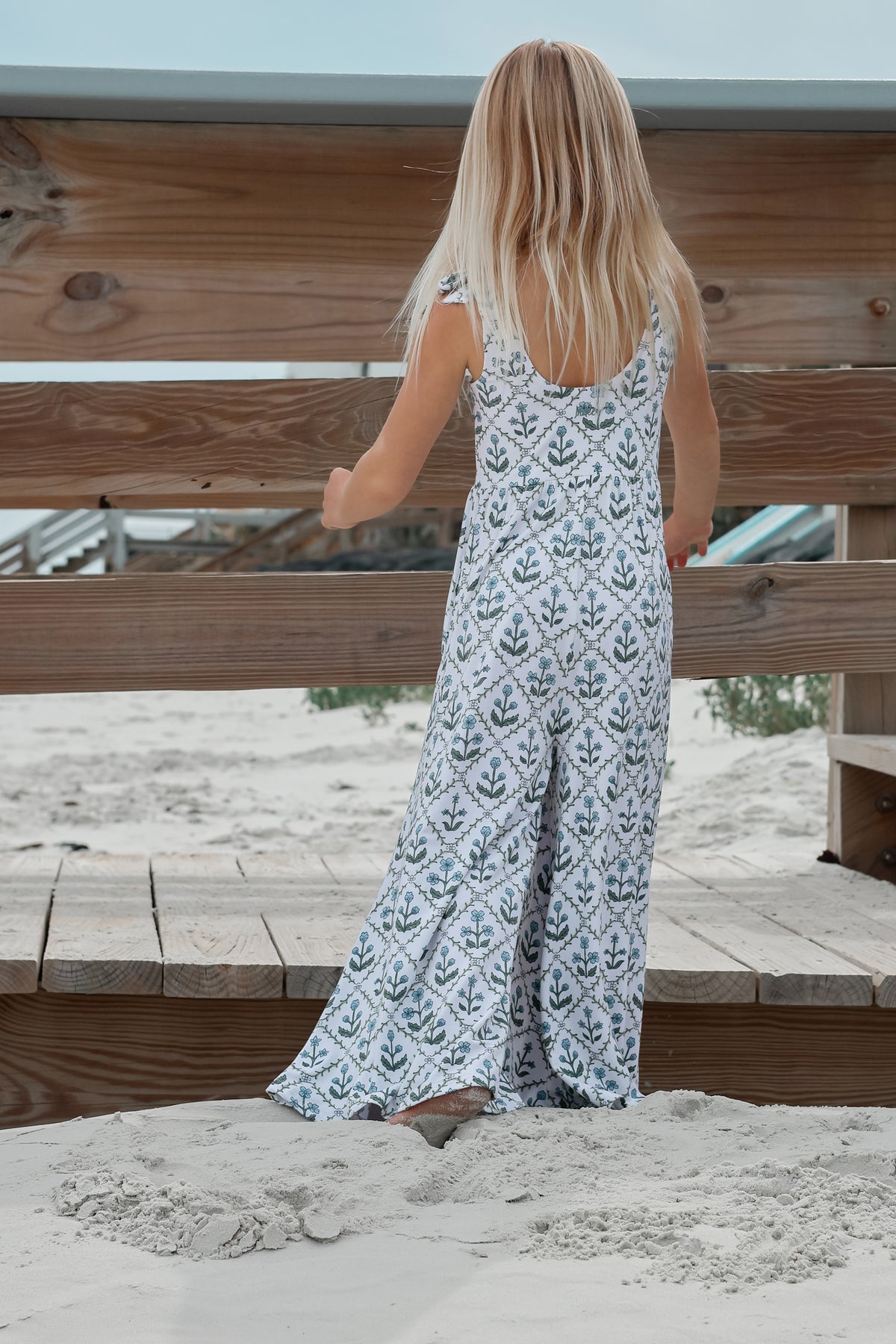 LB Girl's Romper Rita Tie Romper (bluebell)