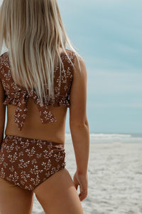 LB Girl's Swim Scoopback Set (cocoa sprigs)