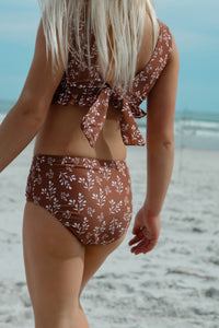 LB Girl's Swim Scoopback Set (cocoa sprigs)