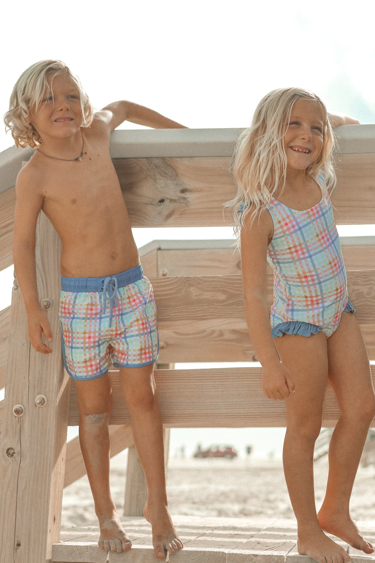 LB Swimwear Crossback One Piece (plaid)