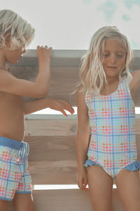LB Swimwear Crossback One Piece (plaid)