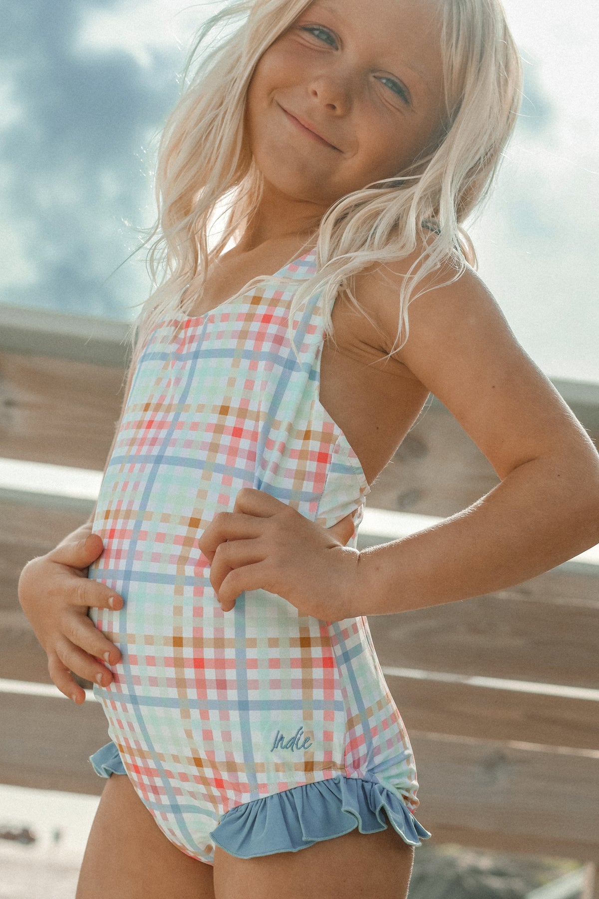 LB Swimwear Crossback One Piece (plaid)