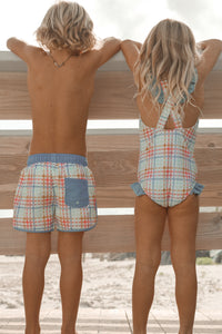 LB Swimwear Crossback One Piece (plaid)