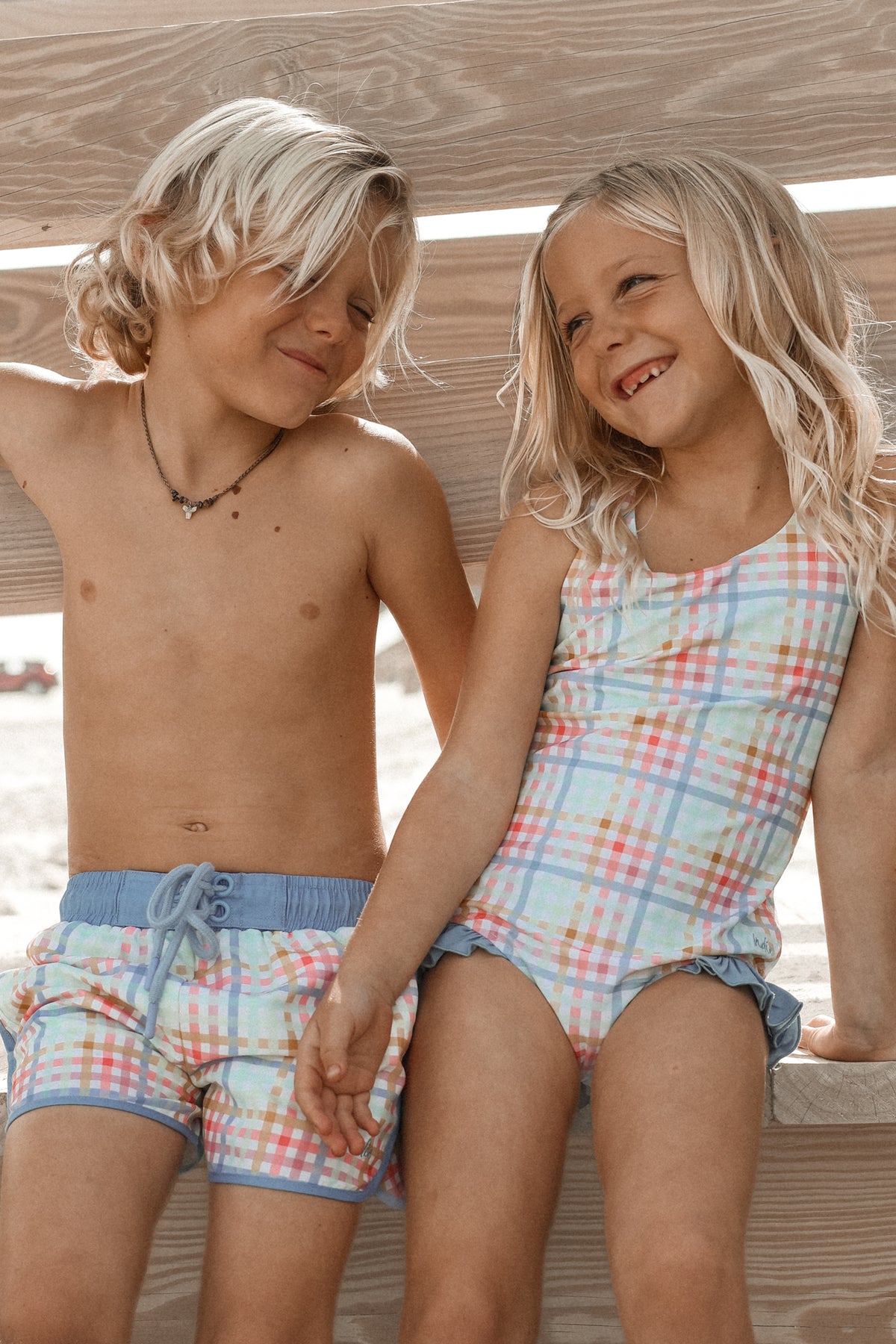 LB Swimwear Crossback One Piece (plaid)