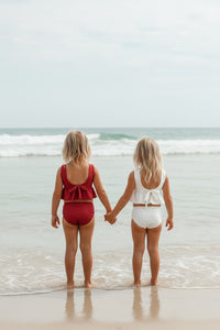 INDIE BLUE SWIM Flutter Tankini Set (brick ribbed)