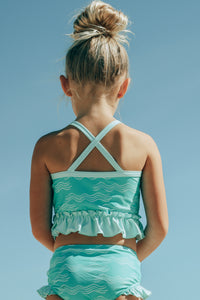 LB Girl's Swim Tankini Set (aqua waves)