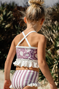 LB Girl's Swim Tankini Set (lilac blooms)