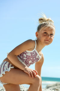 LB Girl's Swim Tankini Set (lilac blooms)