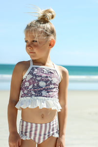 LB Girl's Swim Tankini Set (lilac blooms)