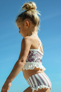 LB Girl's Swim Tankini Set (lilac blooms)