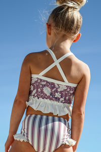 LB Girl's Swim Tankini Set (lilac blooms)