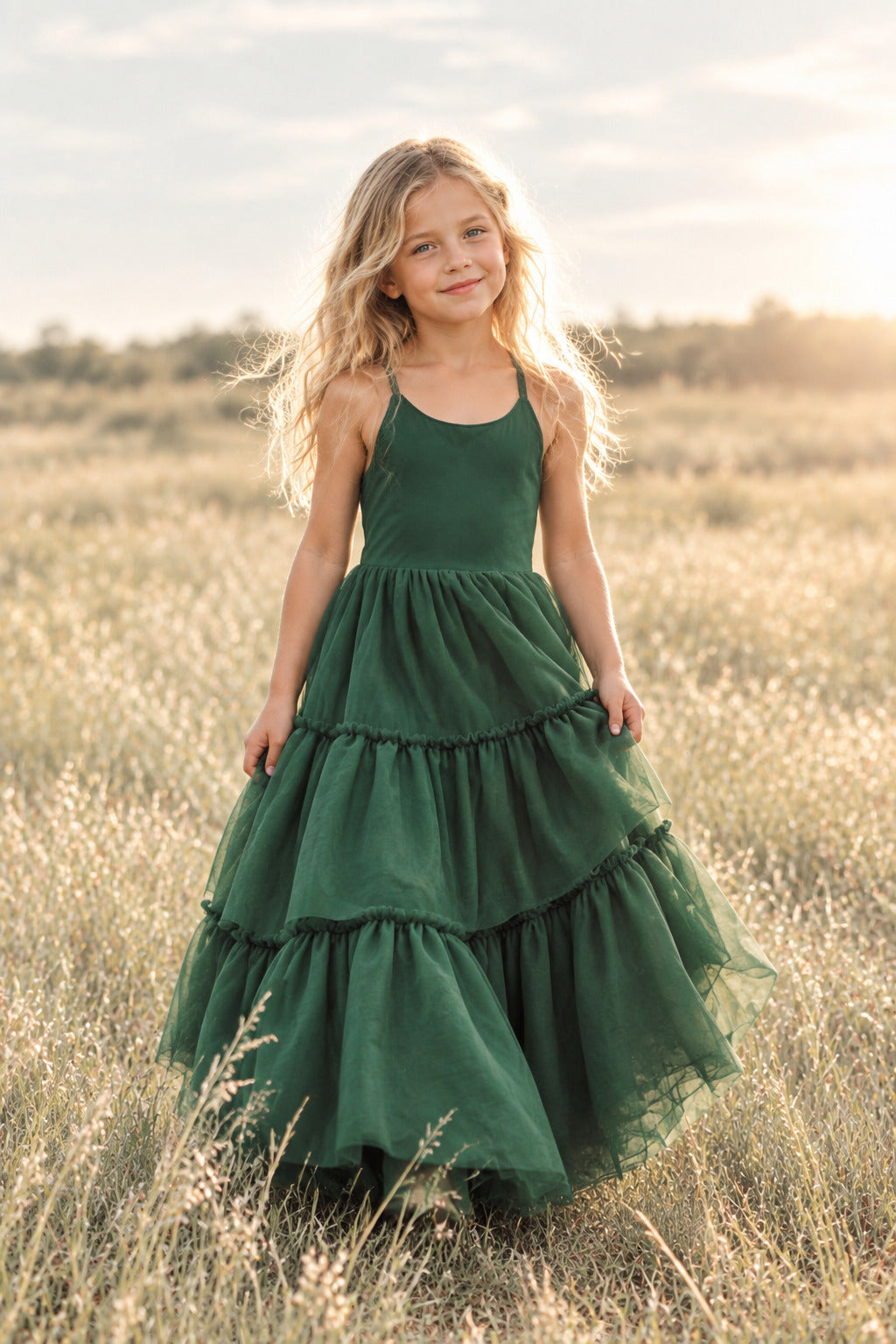 SS Girl's Dress Wendy Dress (forest tulle)