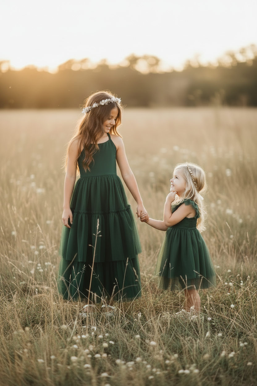 SS Girl's Dress Wendy Dress (forest tulle)