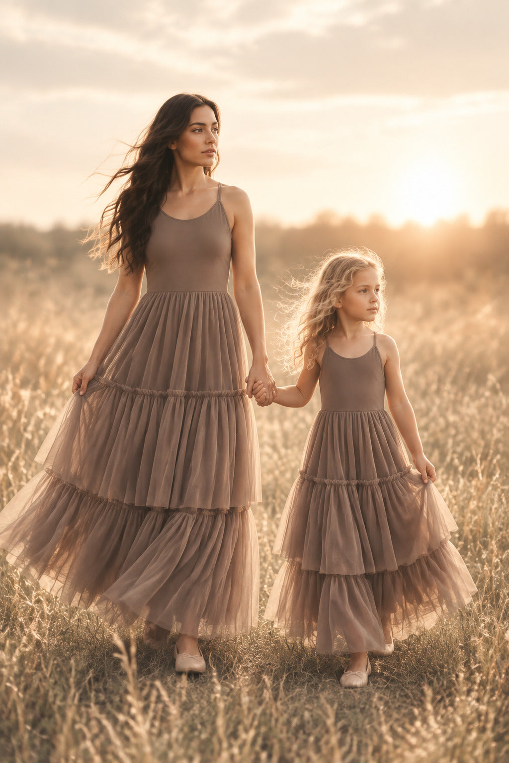SS Girl's Dress Wendy Dress (mocha tulle)