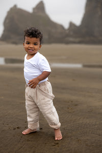 INDIE BLUE Boys Finn Pants (latte muslin)