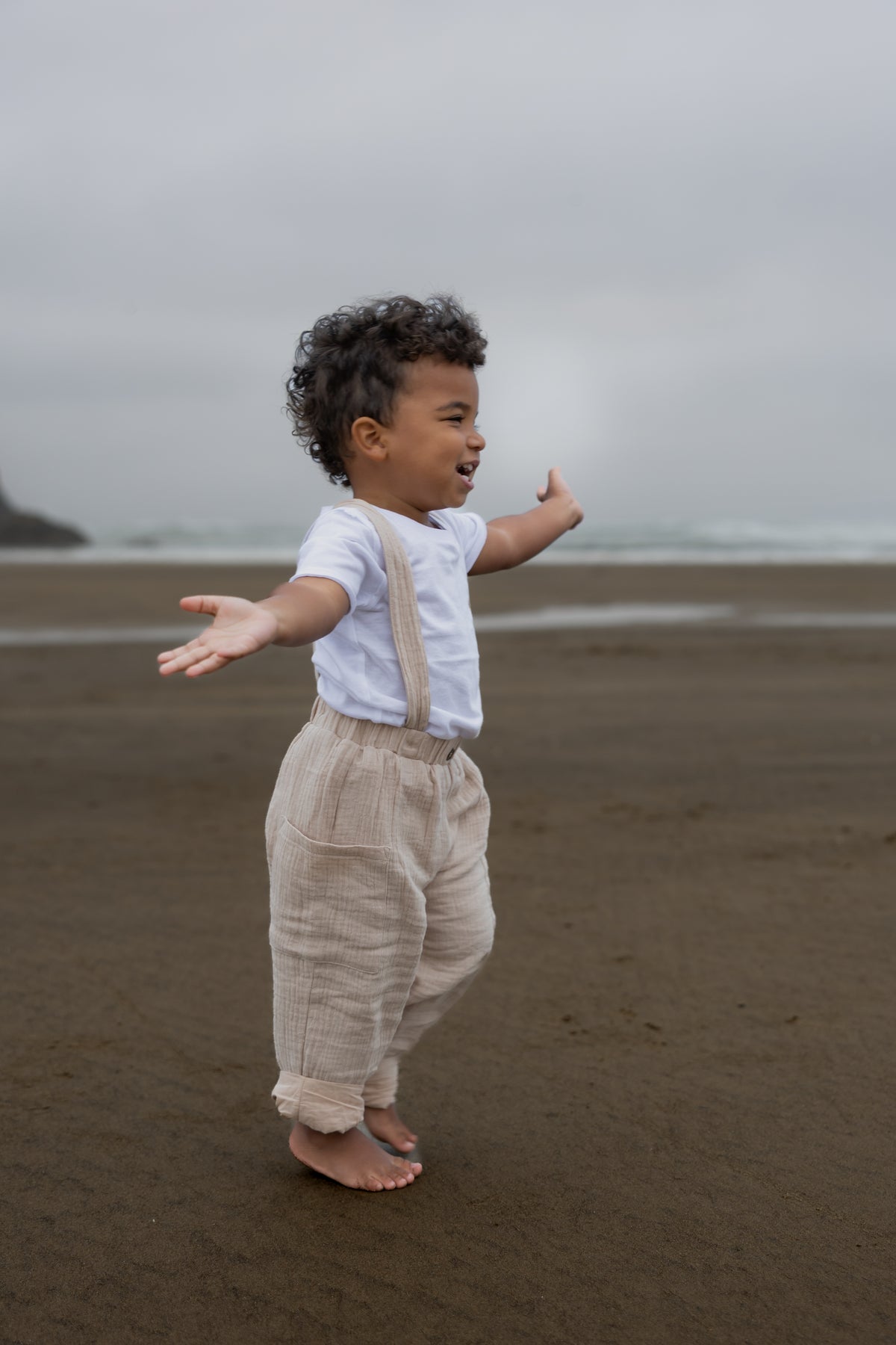 INDIE BLUE Boys Finn Pants (latte muslin)