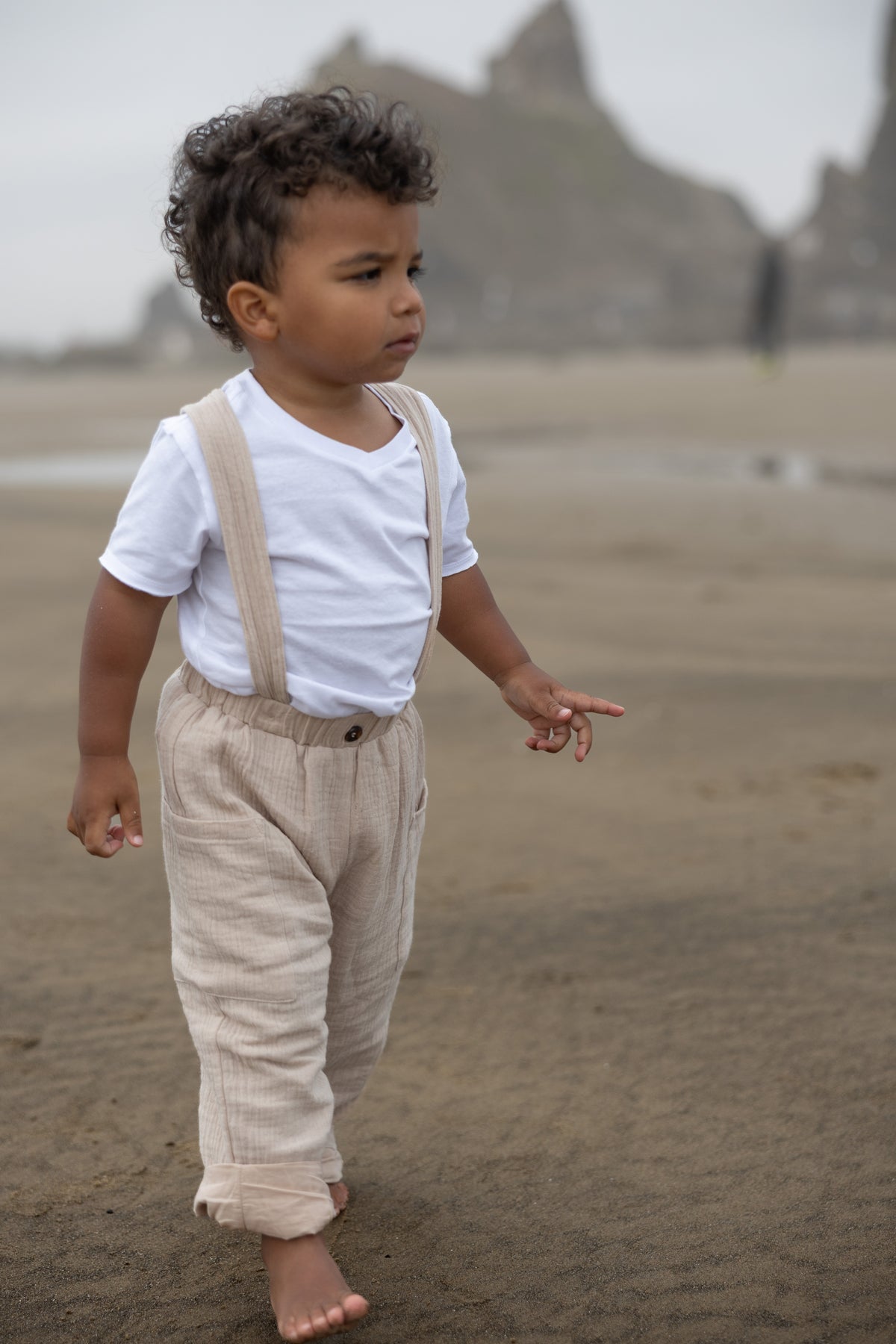 INDIE BLUE Boys Finn Pants (latte muslin)