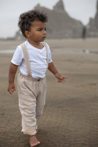 INDIE BLUE Boys Finn Pants (latte muslin)