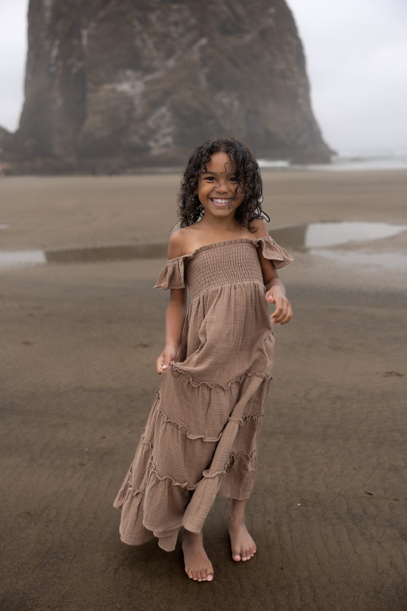 INDIE BLUE Dresses Marabella Dress (mocha muslin)