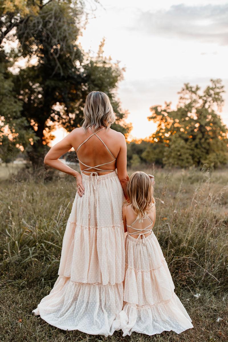 Wendy Dress (natural swiss dot) 8Y