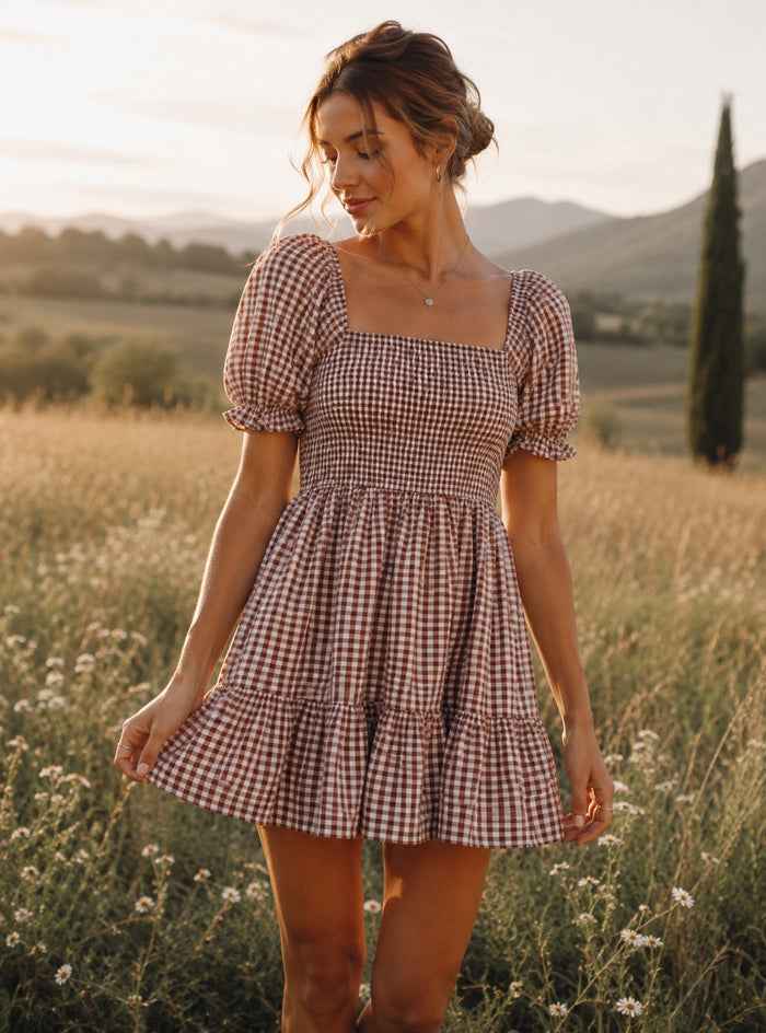 SS Women's Karina Mini Brown Gingham