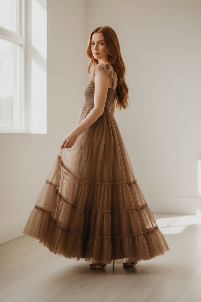 SS Women's Dress Women's Marabella Dress (mocha tulle)