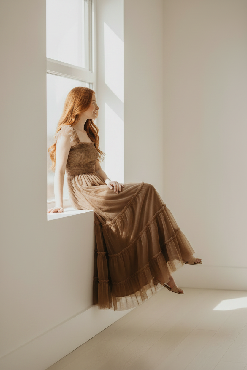 SS Women's Dress Women's Marabella Dress (mocha tulle)