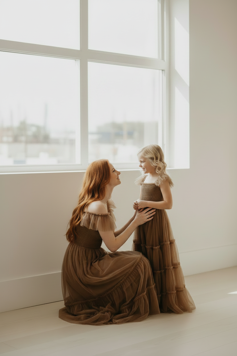 SS Girl's Dress Marabella Dress (mocha tulle)