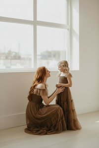SS Girl's Dress Marabella Dress (mocha tulle)