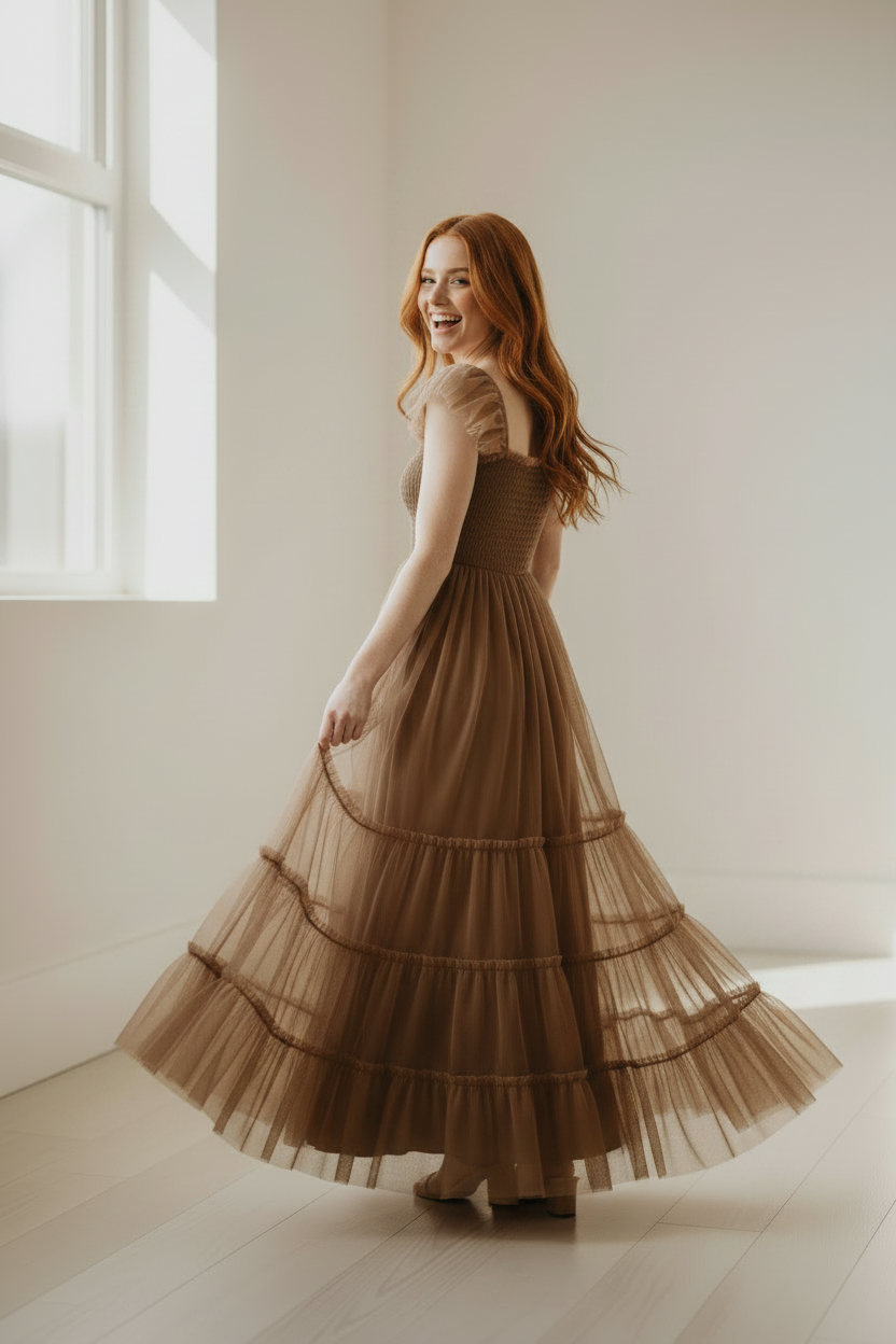 SS Women's Dress Women's Marabella Dress (mocha tulle)