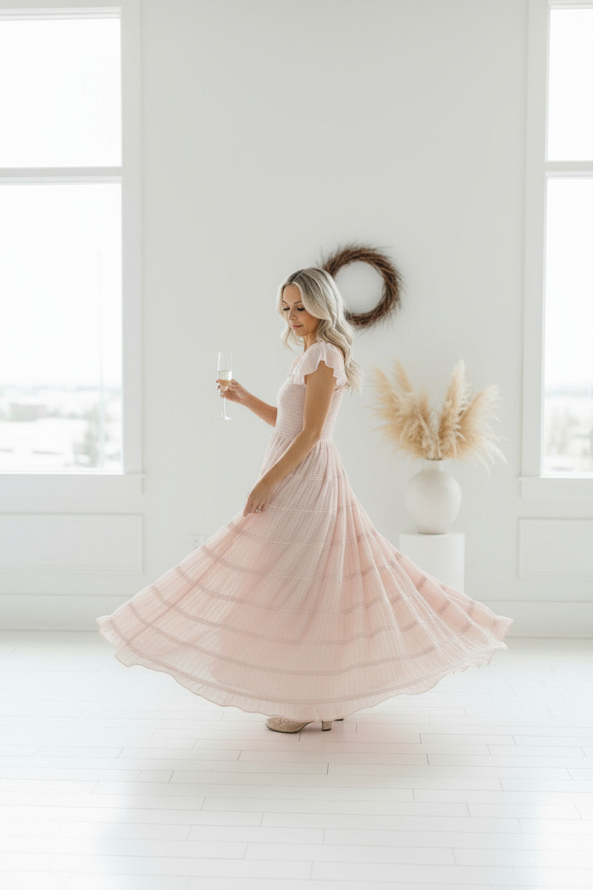 SS Women's Dress Women's Marabella Dress (soft pink chiffon)