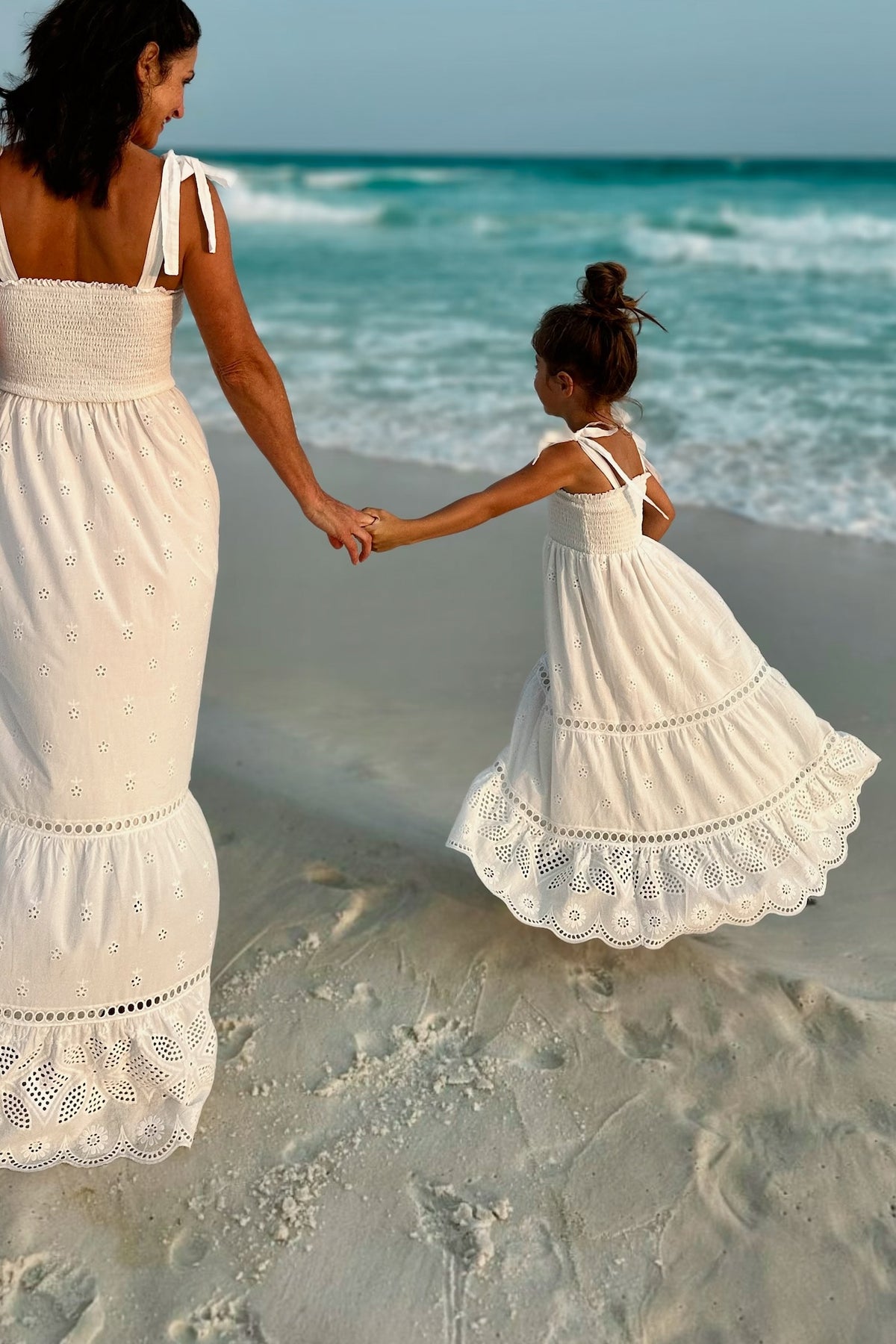 Women's Mary Dress (white eyelet)  INDIE BLUE
