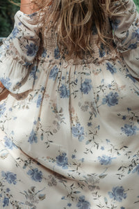 INDIE BLUE Women Women's Pippa Maxi (floral blue chiffon)