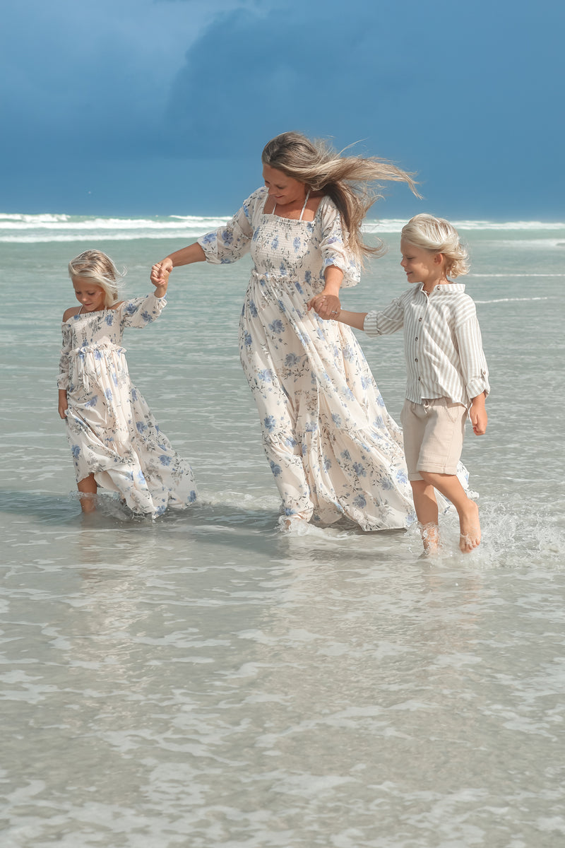 INDIE BLUE Women Women's Pippa Maxi (floral blue chiffon)