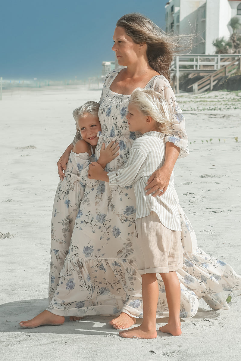 INDIE BLUE Women Women's Pippa Maxi (floral blue chiffon)