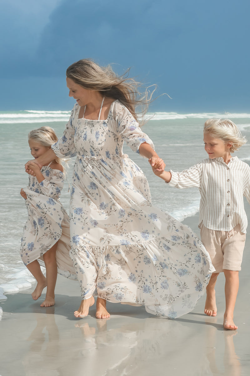 INDIE BLUE Women Women's Pippa Maxi (floral blue chiffon)