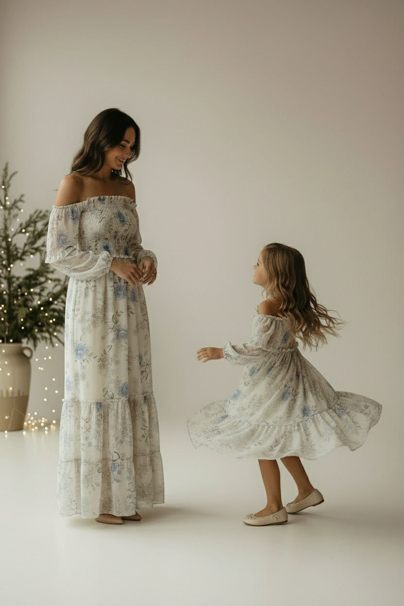 SS Women's Dress Women's Pippa Maxi (floral blue chiffon)