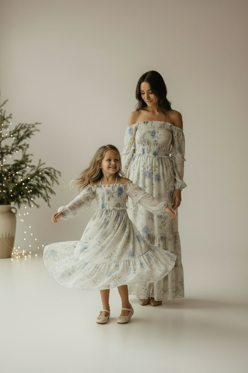 SS Women's Dress Women's Pippa Maxi (floral blue chiffon)