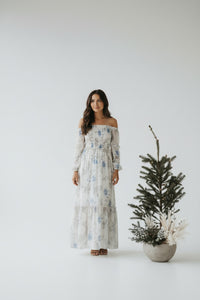 SS Women's Dress Women's Pippa Maxi (floral blue chiffon)