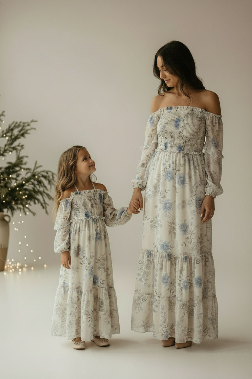 SS Women's Dress Women's Pippa Maxi (floral blue chiffon)