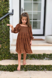 SS Girl's Dress Karina Dress (mocha chiffon)
