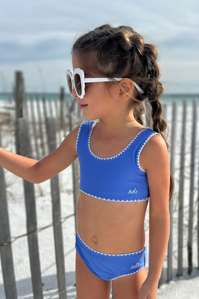 LB Girl's Swim Scoopback Set (bluebird embroidered)
