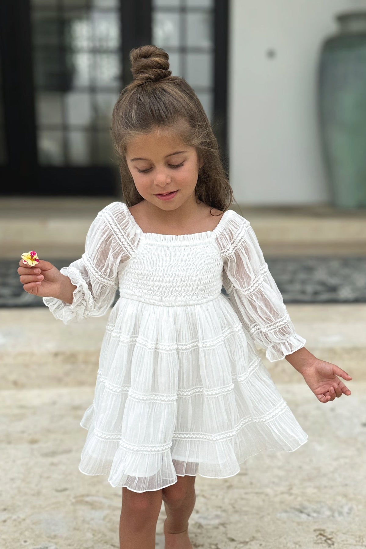 Karina Dress (white chiffon) 8Y