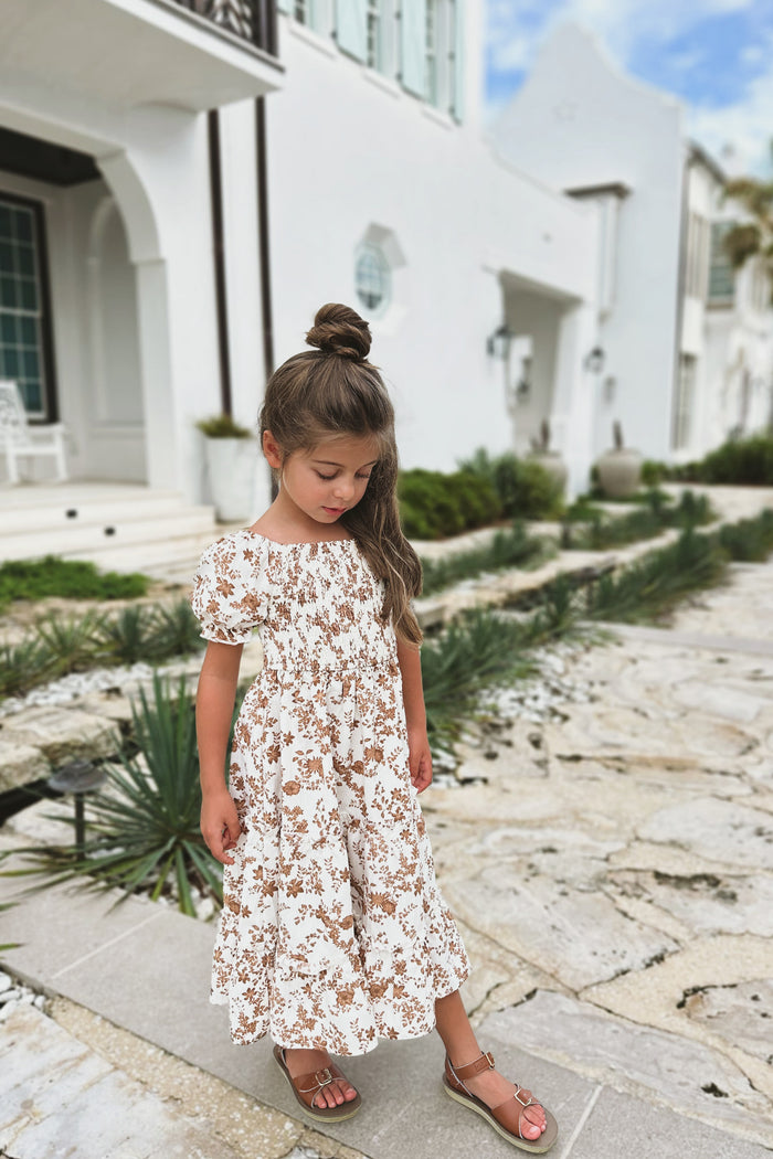 Elle Midi (mocha floral)