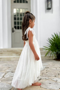 Isa High-Low Dress (antique ivory tulle)