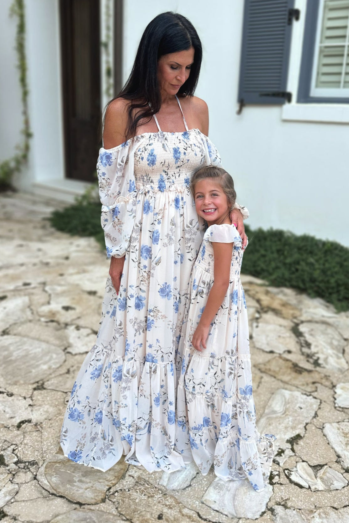 INDIE BLUE Dresses Marabella Dress (floral blue chiffon)