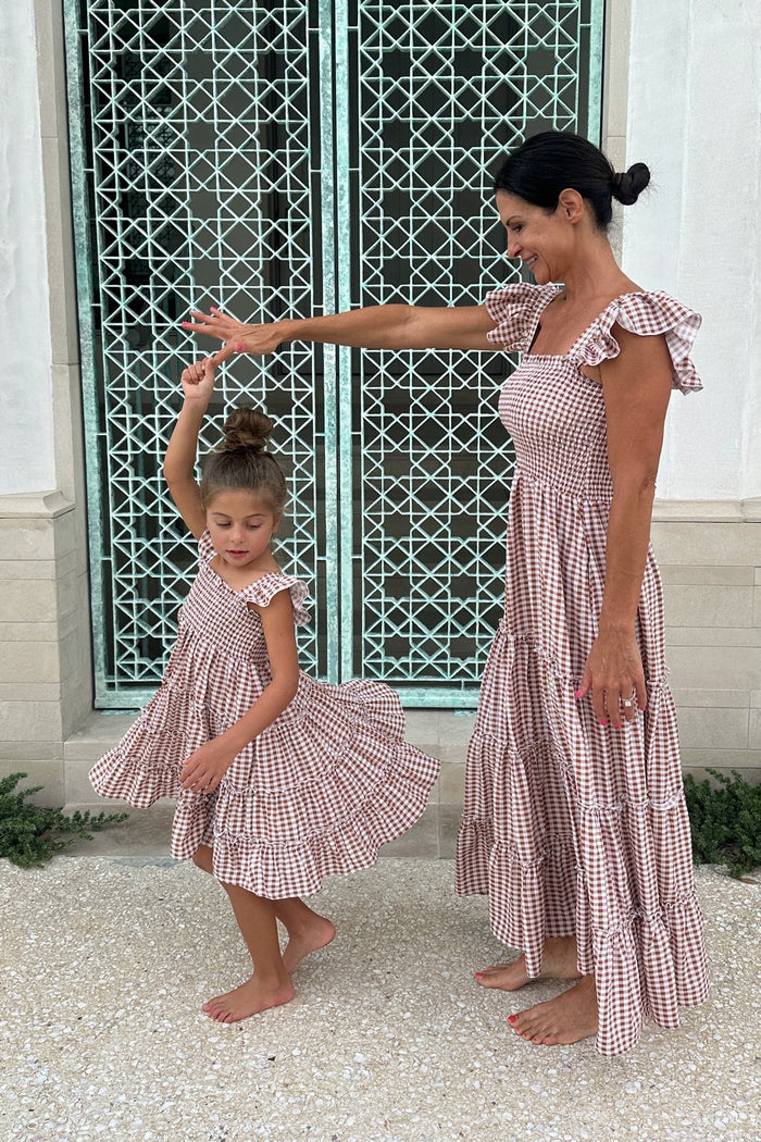 SS Women's Dress Women's Pia Dress (brown gingham)