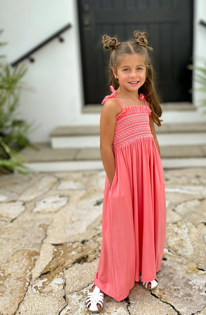 LB Girl's Dress Stella Maxi (shell pink) FINAL SALE