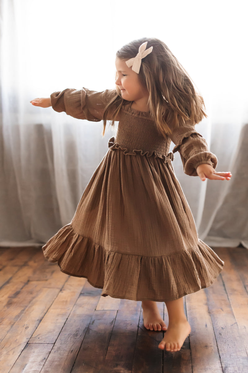 Pippa Dress (mocha muslin) INDIE BLUE Pippa Dress (mocha muslin) INDIE BLUE