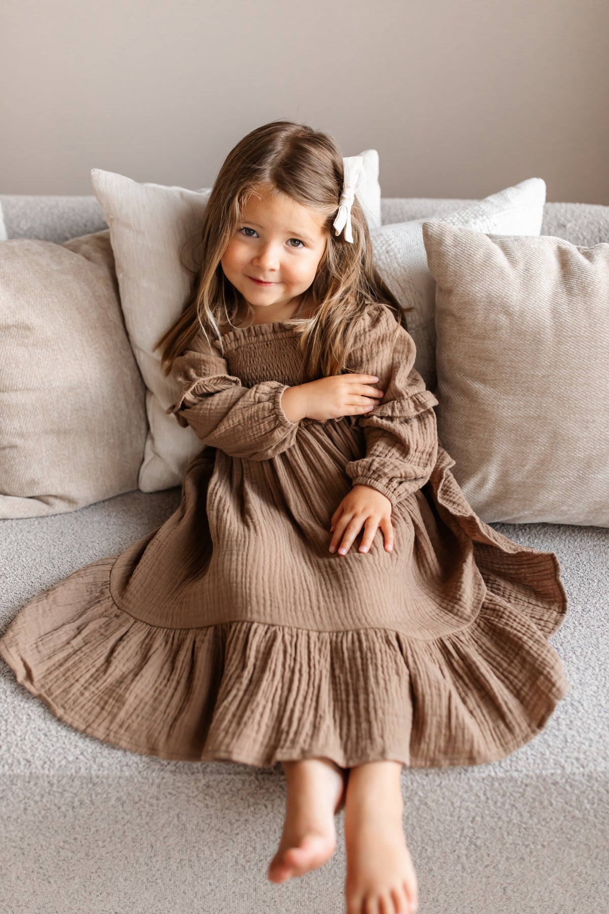 Pippa Dress (mocha muslin) 3T